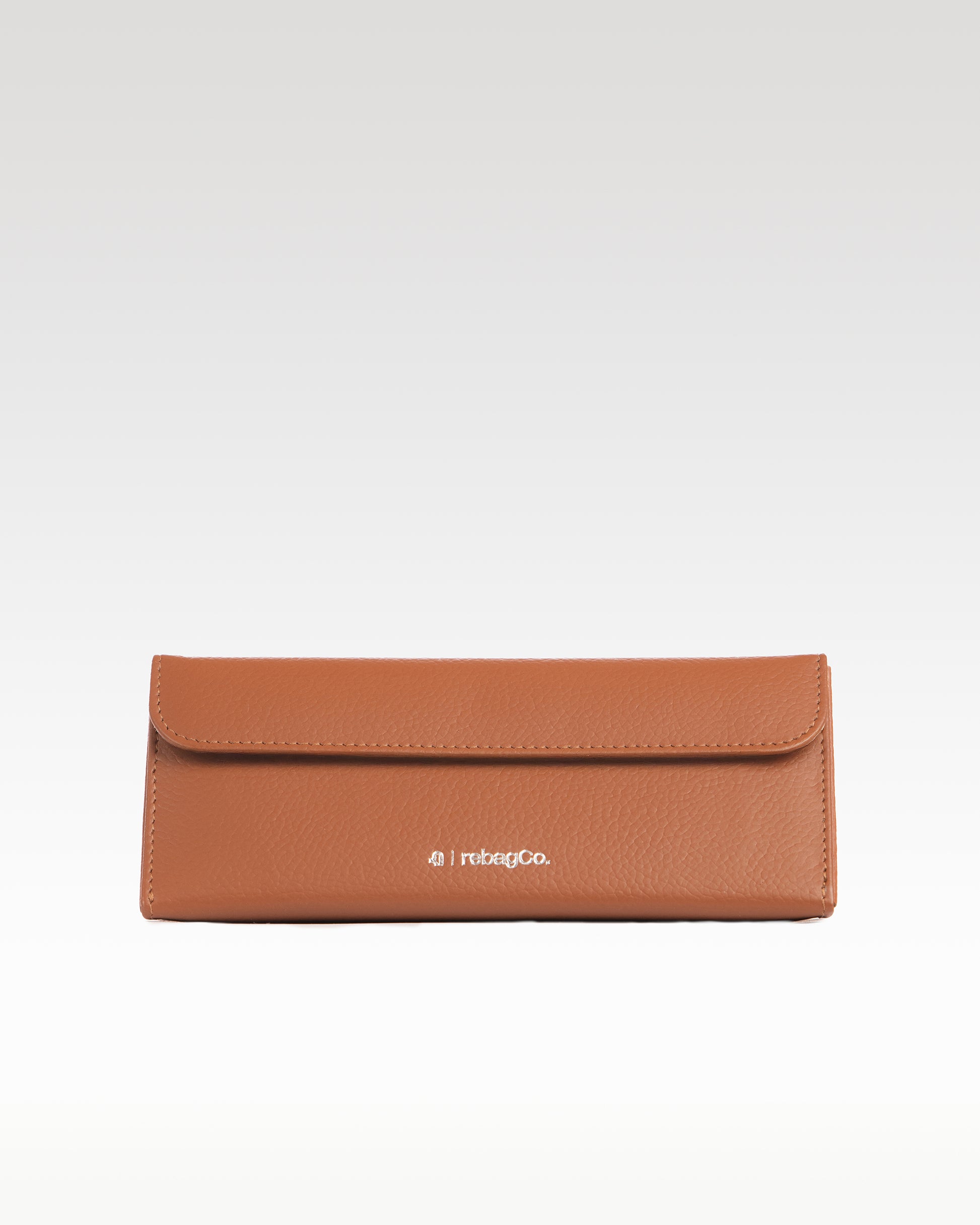 Vault Eyewear Case in brown – front view, plant leather glasses case
