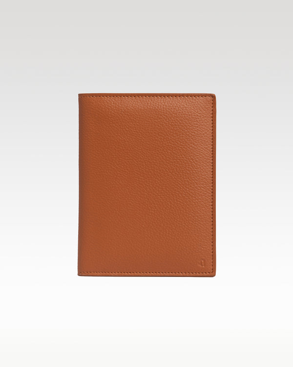 Traveller Passport Case in brown – front view, plant leather